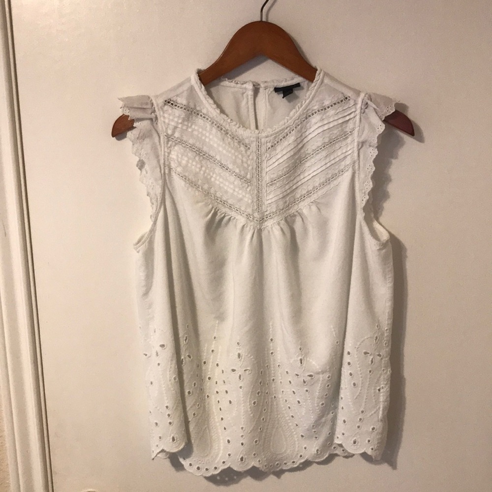 Eyelet High Neck Tank